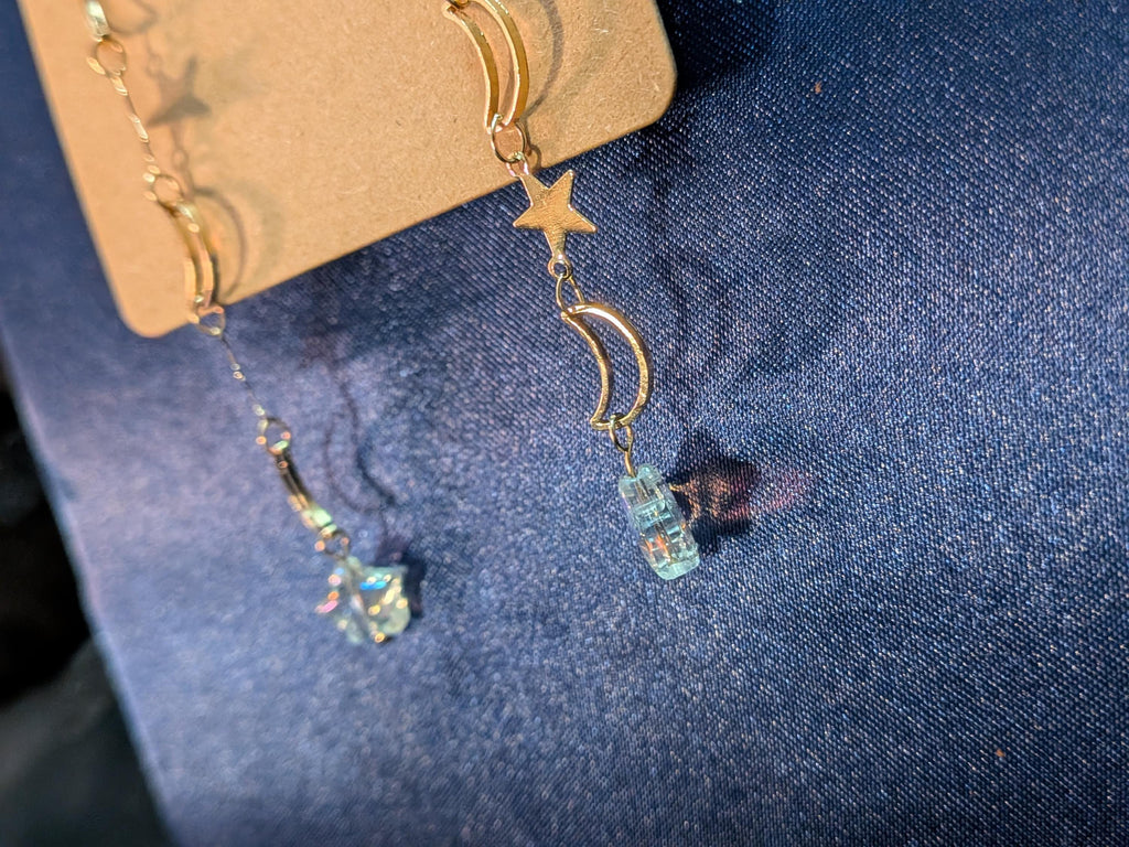 Catch A falling Star (Transparent Star) dangle earrings