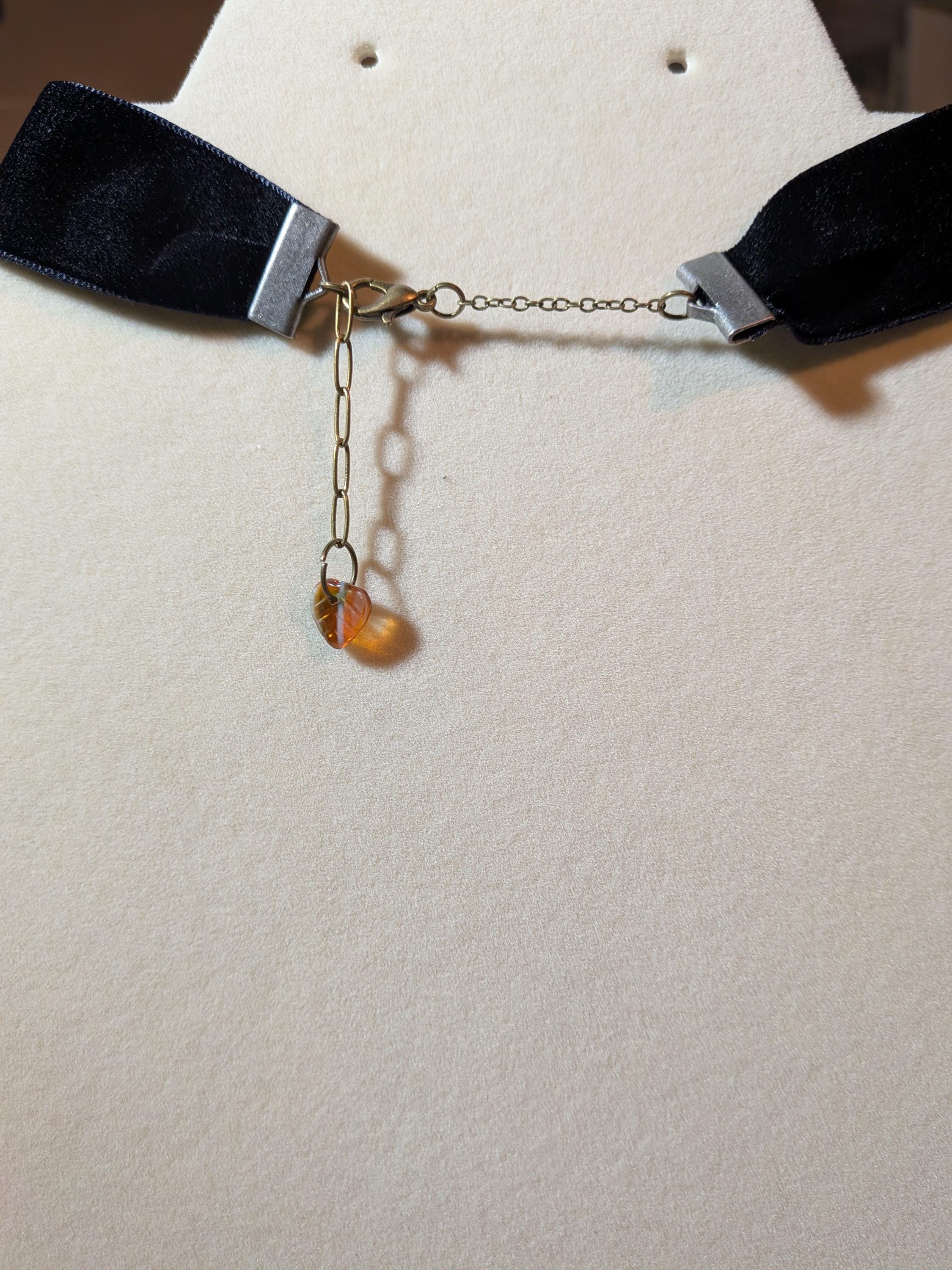 Gothic Heart Choker with Uranium Bead