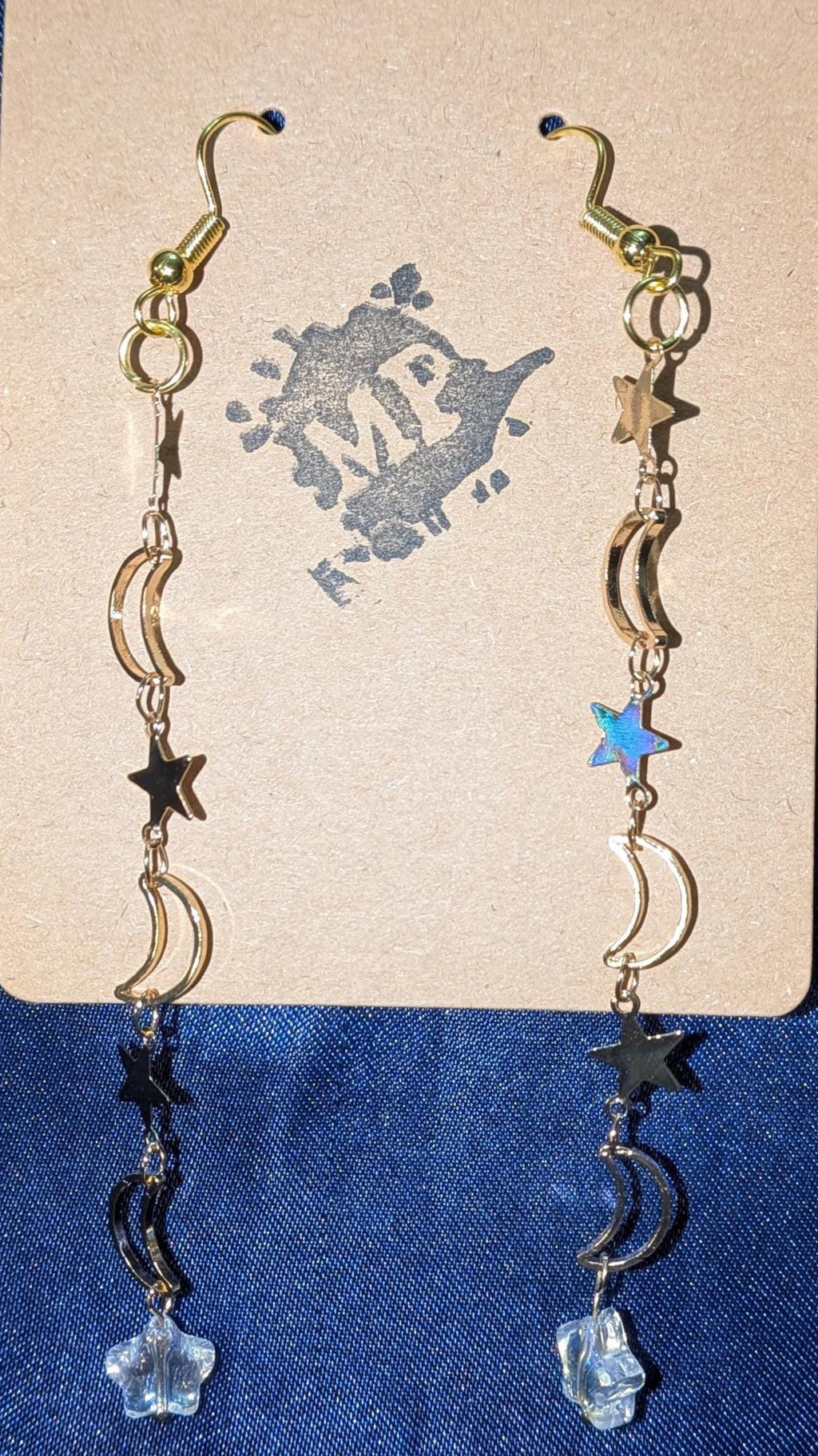 Catch A falling Star (Transparent Star) dangle earrings