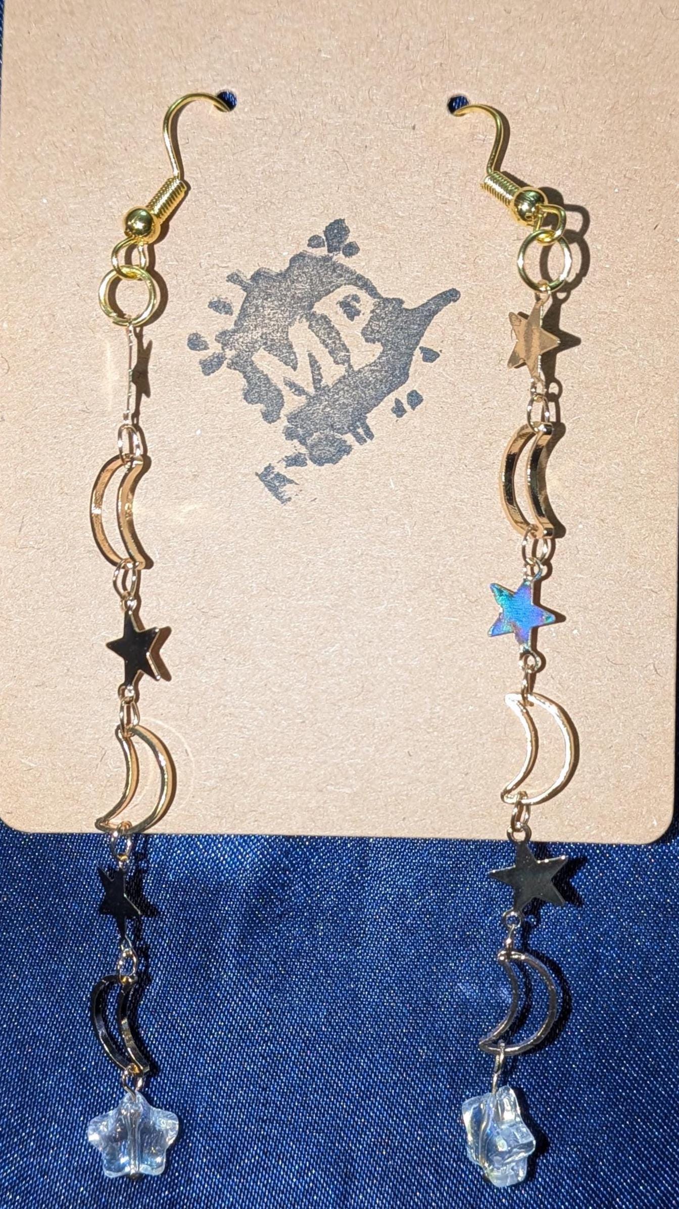 Catch A falling Star (Transparent Star) dangle earrings