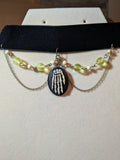 Stunning Bone and Uranium Glass Choker